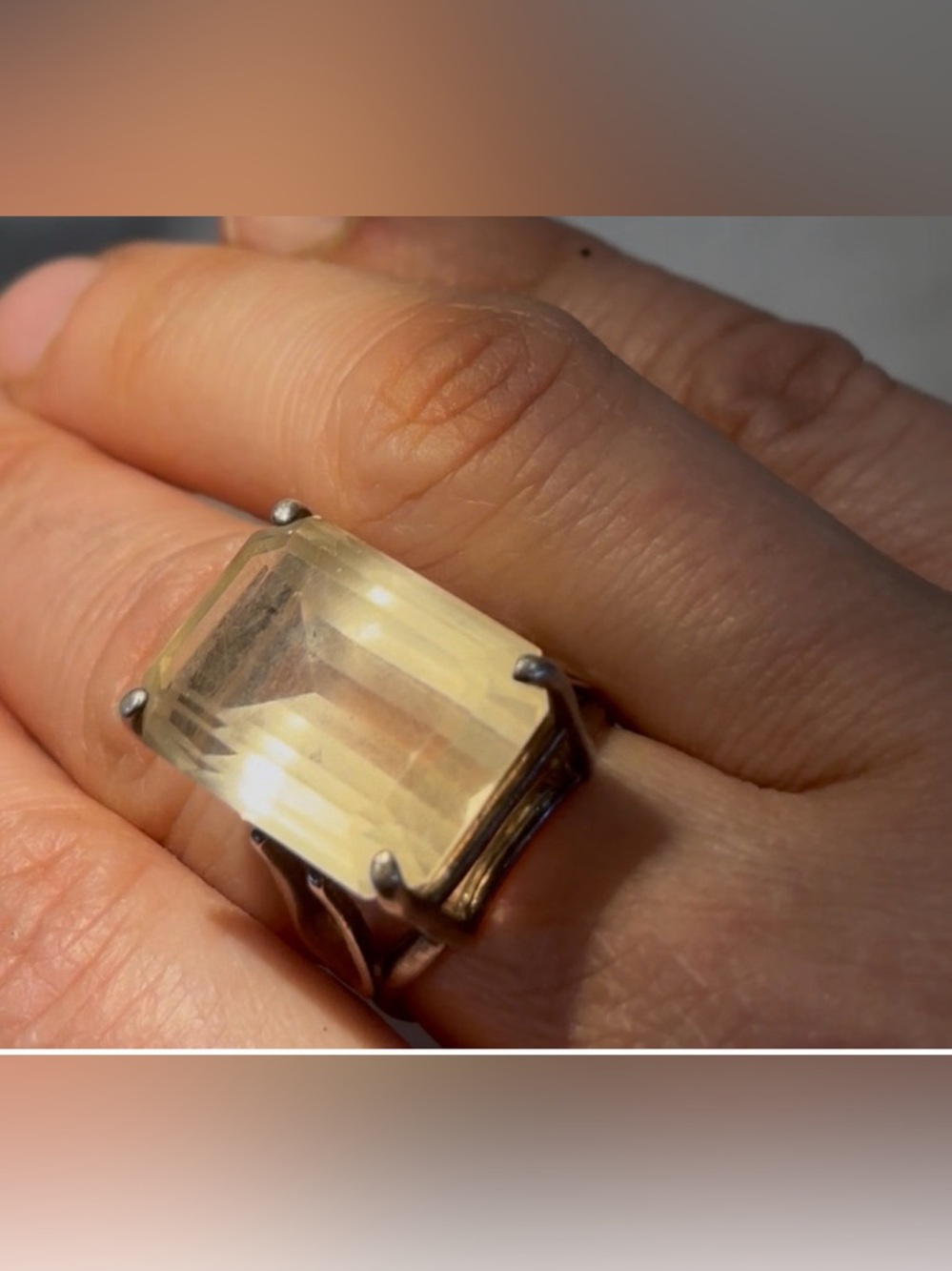 Stunning Citrine 925 Sterling Silver Ring Faceted Stone - Size 7 - Picture 14 of 15